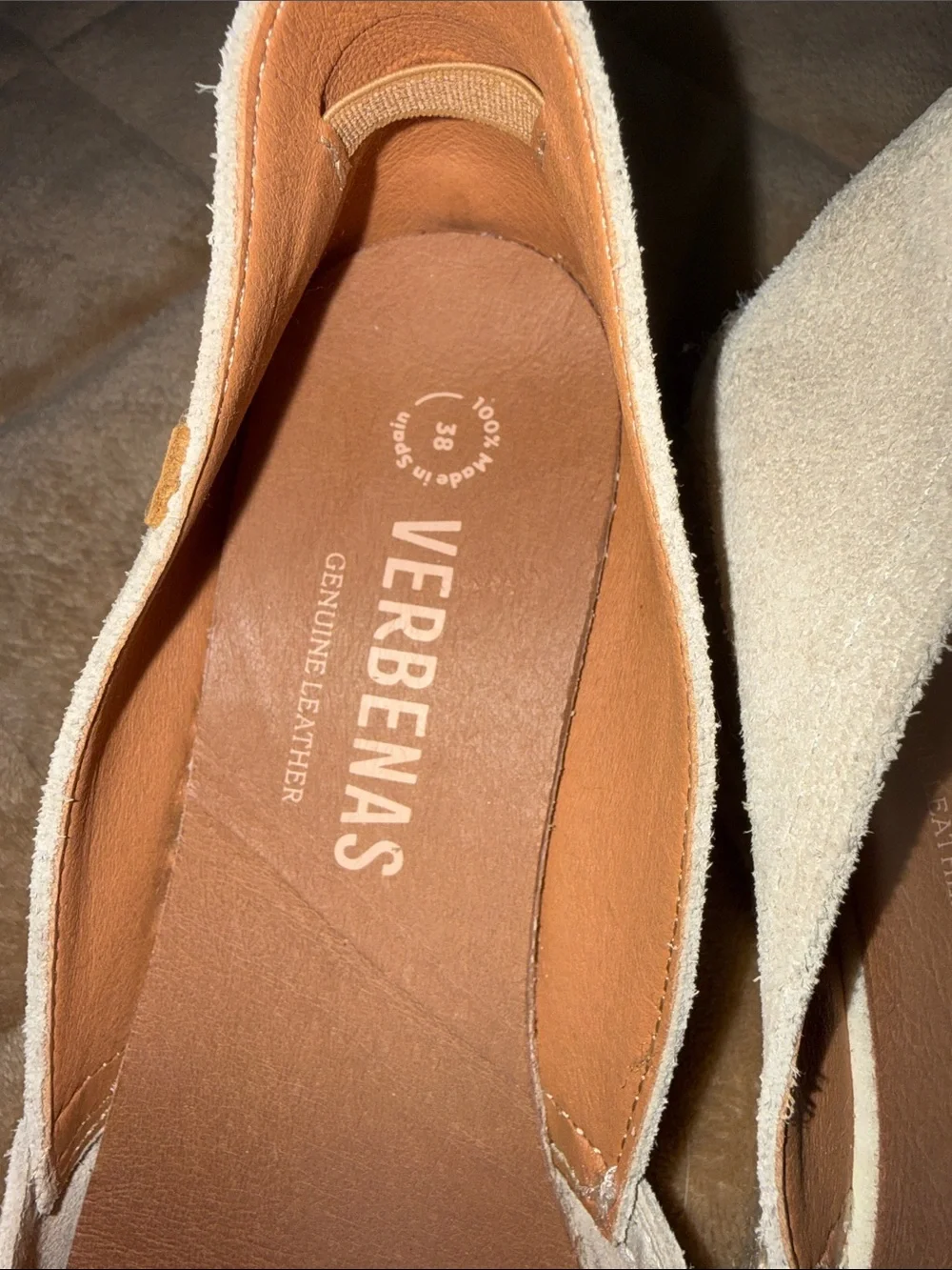 VERBENAS Tan Suede Espadrille Wedge for Women